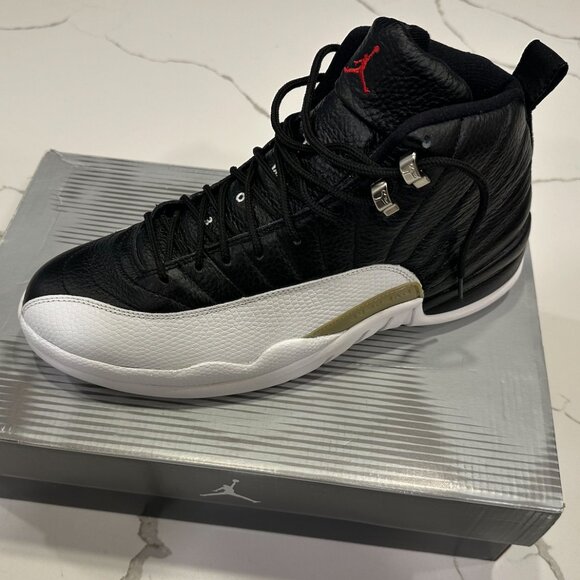 AIR JORDAN XII RETRO 12 (2004)  MENS 11 NEW  "Playoffs" Black/White - Picture 1 of 13